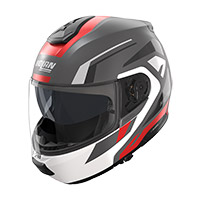 Nolan N100.6 Cinetico Helmet Grey Lava Red