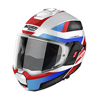 Casco Nolan N120.1 Subway N-Com blanco azul rojo