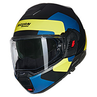 Nolan N120.1 Omocromo Helmet Blue Yellow Matt