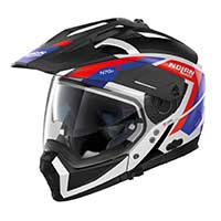 Nolan N70.2X Grandes Alpes N-Com casco modular negro blanco rojo azul