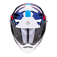 Casque Modulaire Scorpion Adx-2 Camino Blanc Bleu Rouge