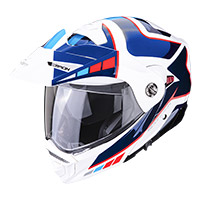 Casque Modulaire Scorpion Adx-2 Camino Blanc Bleu Rouge