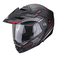 Casco Modulare Scorpion Adx-2 Carrera Nero Rosso
