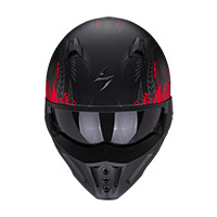 Scorpion Covert X Tattoo Helmet Black Matt Red
