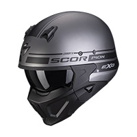 Scorpion Covert X Tussle Helmet Silver Matt Black