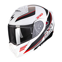 Scorpion Exo 930 Navig Modular Helmet White Red