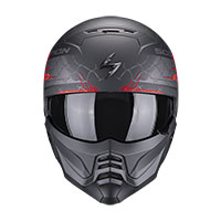 Casque Scorpion Exo Combat 2 Xenon Noir Mat Rouge