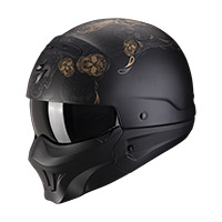 Scorpion Exo Combat Evo Kalavera Helmet Black Gold