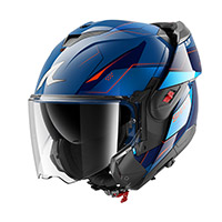 Casco modular Shark Oxo Mekarium azul