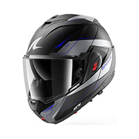 シャーク オクソ メカリウム マット モジュラーヘルメット グレー ブルー - img 2