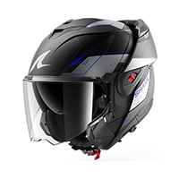 シャーク オクソ メカリウム マット モジュラーヘルメット グレー ブルー