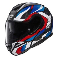 Casque Nolan X-1005 Ultra Carbon Ritmo bleu rouge