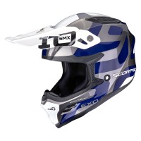 Scorpion SMX-10 Leap Helm silber blau