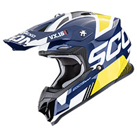 Casco Scorpion Vx-16 Evo Air Analog Blu Giallo