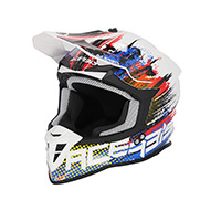 Casque Acerbis Linear 2206 Blanc Bleu Rouge