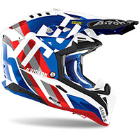 Airoh Aviator 3 Rainbow Helmet Blue Red Gloss