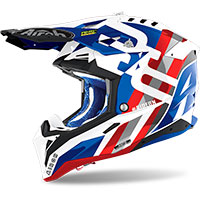 Airoh Aviator 3 Rainbow Helmet Blue Red Gloss