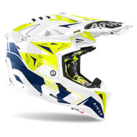 Casco Airoh Aviator 3 Spin Giallo Blu - img 2