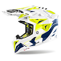 Casque Airoh Aviator 3 Spin Jaune Bleu