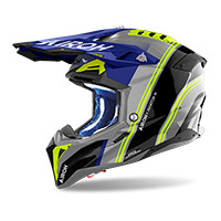 Casco Airoh Aviator 3 Hima Blu Lucido