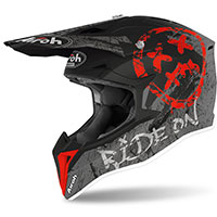 Airoh Wraap Youth Smile Helmet Red Matt Kinder