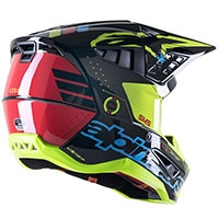 Casco Alpinestars Sm5 Action Nero Cyan Giallo