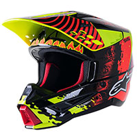 Casco Alpinestars Sm5 Solar Flare Nero Rosso