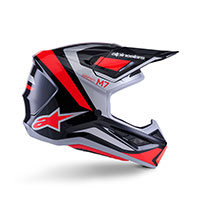 Alpinestars Sm7 Rise Helmet Black Silver Red - 2