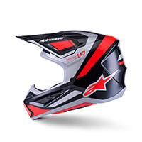 Alpinestars Sm7 Rise Helmet Black Silver Red - 3