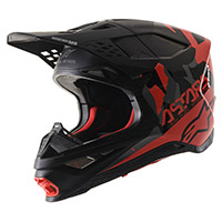 Casco Alpinestars S-m8 Echo Nero Grigio Rosso Fluo