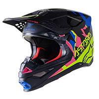 Casco Alpinestars Supertech M8 Echo Blu Giallo