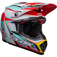 Bell Moto-9S Flex Tagger Edge Helm weiß aqua