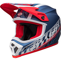 Casco Bell Mx 9 Mips Offset metallic azul blanco