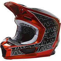 フォックスV1危険ヘルメット赤フルーオ