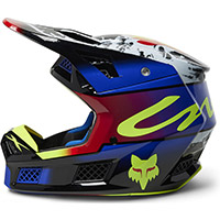 Casco Fox V3 RS Dkay azul rojo - 2