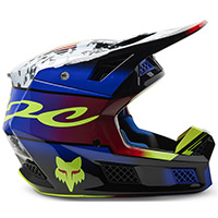Fox V3 RS Dkay ヘルメット ブルー レッド - 3