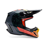 Fox V3 Rs Grid Helmet Black Orange