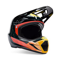 Fox V3 Rs Grid Helmet Black Orange