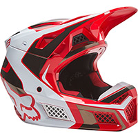 フォックス V3 RS ミラー ヘルメット 赤フルオ