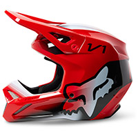 Casco Fox V1 Youth Toxsyk rojo fluo