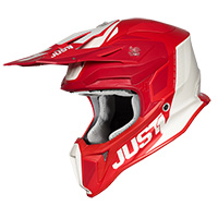 Casque Just-1 J18 Mips Pulsar Rouge Blanc Mat