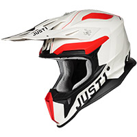 Casque Just-1 J18 Virtual Rouge Fluo Blanc