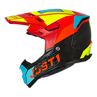 Casque Just-1 J22 3k Carbon Adrenaline Bleu Jaune