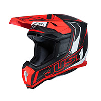 Casque Just-1 J22 3k Carbon 2206 Fluo Rouge