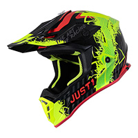 Casco Just-1 J38 Mask Giallo Fluo Rosso Nero