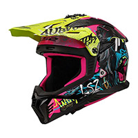 Casque Ls2 Mx708 Fast 2 Gorilla Rose Jaune
