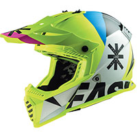 Casco LS2 MX437 Fast Evo Heavy blanco amarillo