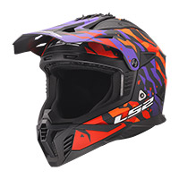 Casco LS2 MX708 Fast 2 Grotesk viola arancio