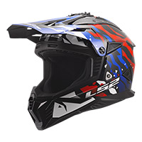 Casque LS2 MX708 Fast 2 Grotesk bleu rouge