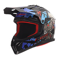 Casque LS2 MX708 Fast 2 Zombie 2 rouge bleu